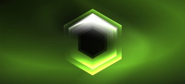 Neon renk altıgen şekiller, siyah arka planda çizgiler. Web zemin tasarımı için modern şablon. Soyut geometrik çerçeve