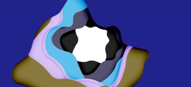 Soyut geometrik desen. 3D kağıt katmanları renkli dalga arka plan kesti. Origami Web arka plan için soyut dalgalar kesti