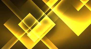 Parlak neon tasarım kare şekil soyut arka plan. Retro vektör soyut tasarım afiş şablonu