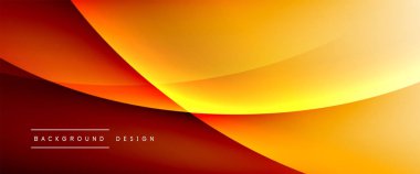 Gölgeli sıvı çizgiler ve eğimli arkaplanda ışık salla. Dinamik düz gölge çizgisi etkisi olan basit akışkan renk gradyanı soyut arkaplan