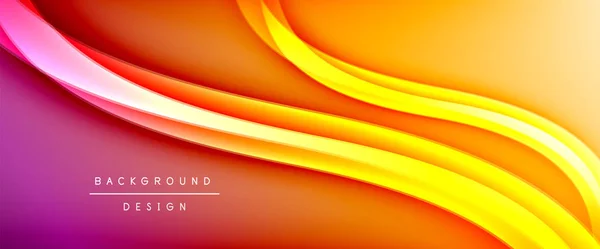 Dynamische trendy vloeiende kleurverloop abstracte achtergrond met vloeiende golflijnen. Vector Illustratie — Stockvector