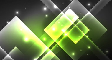 Siyah, modern şablon neon parlak renk kareler