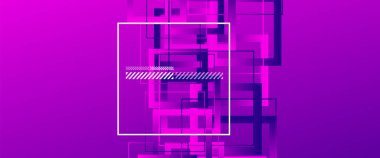 Basit kare veya dikdörtgen geometrik şekilli soyut bir arkaplan. Sıvı eğimli geometrik şablon. Çizgi tasarımı, teknoloji konsepti. Duvar Kağıdı, Sancak Arkaplanı için Vektör İllüstrasyonu