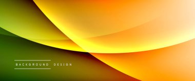 Gölgeli sıvı çizgiler ve eğimli arkaplanda ışık salla. Dinamik düz gölge çizgisi etkisi olan basit akışkan renk gradyanı soyut arkaplan