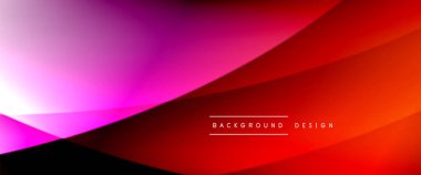 Gölgeli sıvı çizgiler ve eğimli arkaplanda ışık salla. Dinamik düz gölge çizgisi etkisi olan basit akışkan renk gradyanı soyut arkaplan