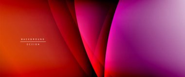 Gölgeli sıvı çizgiler ve eğimli arkaplanda ışık salla. Dinamik düz gölge çizgisi etkisi olan basit akışkan renk gradyanı soyut arkaplan