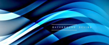 Dinamik akışkan renk gradyan soyut arkaplan ve akıcı dalga çizgileri. Vektör İllüstrasyonu