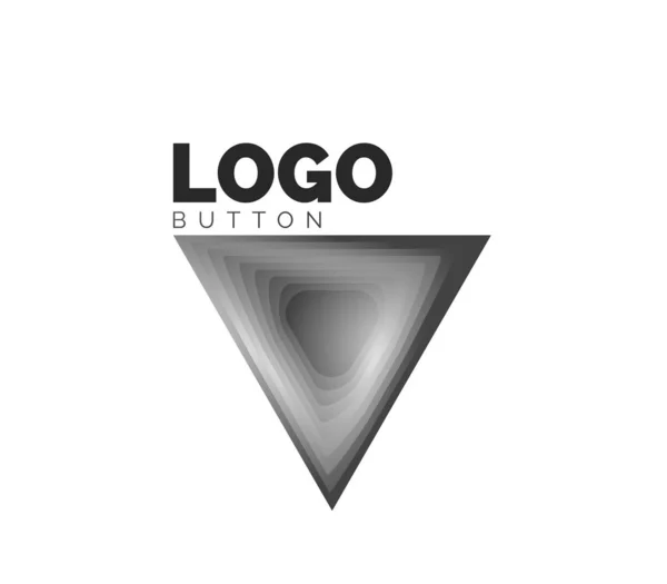 Plantilla de logotipo geométrico de icono de triángulo. Diseño geométrico mínimo, símbolo en negrita geométrica 3d en estilo de relieve con efecto de pasos de mezcla de color. Ilustración vectorial para botón, bandera, fondo — Archivo Imágenes Vectoriales