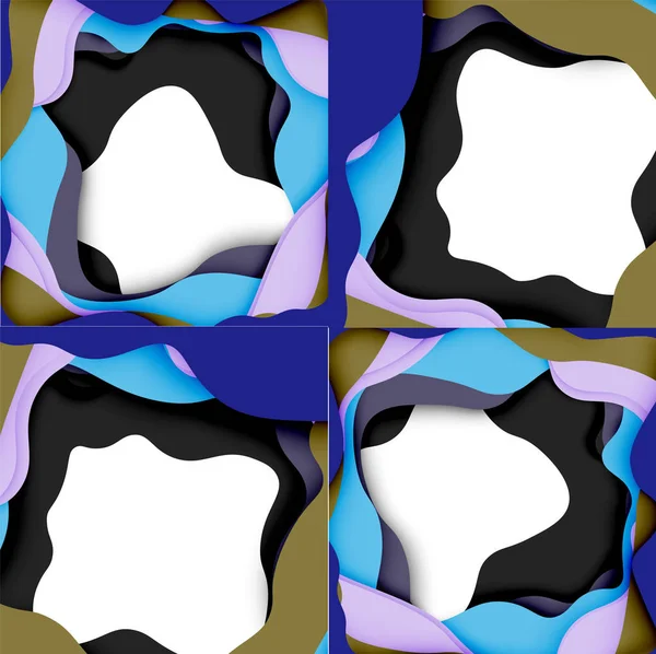 Abstrakt geometriskt mönster. 3D-pappersskikt skära ut färgglada våg bakgrund. Origami klippa ut abstrakta vågor för webb bakgrund — Stock vektor