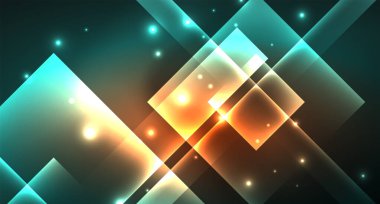 Işık arka plan hipster tarzıNeon geometrik soyut arka plan. Uzay retro tasarım. Renk geometrik desen. Kare şekil soyut arka plan.