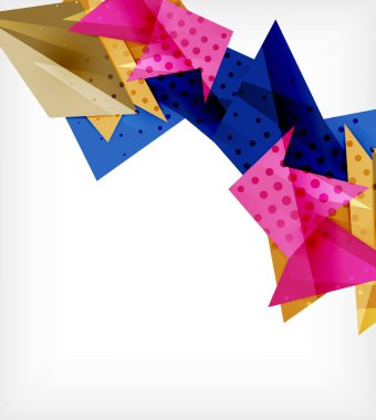 Modern origami kartı. Modern origami tasarım elemanı. Renk geometrik desen. Soyut düşük poli arka plan. Sunu şablonu.