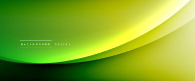 Gölgeli sıvı çizgiler ve eğimli arkaplanda ışık salla. Dinamik düz gölge çizgisi etkisi olan basit akışkan renk gradyanı soyut arkaplan