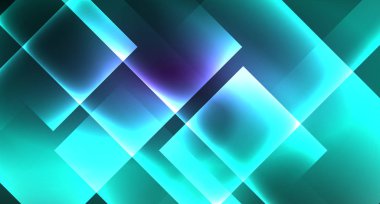 Siyah, modern şablon neon parlak renk kareler