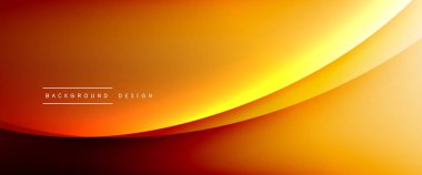 Gölgeli sıvı çizgiler ve eğimli arkaplanda ışık salla. Dinamik düz gölge çizgisi etkisi olan basit akışkan renk gradyanı soyut arkaplan