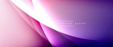 Gölgeli sıvı çizgiler ve eğimli arkaplanda ışık salla. Dinamik düz gölge çizgisi etkisi olan basit akışkan renk gradyanı soyut arkaplan