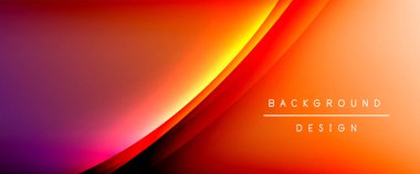 Gölgeli sıvı çizgiler ve eğimli arkaplanda ışık salla. Dinamik düz gölge çizgisi etkisi olan basit akışkan renk gradyanı soyut arkaplan