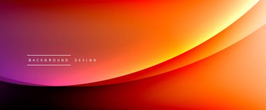 Gölgeli sıvı çizgiler ve eğimli arkaplanda ışık salla. Dinamik düz gölge çizgisi etkisi olan basit akışkan renk gradyanı soyut arkaplan