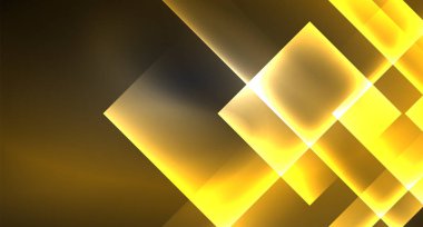 Siyah, modern şablon neon parlak renk kareler