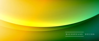 Gölgeli sıvı çizgiler ve eğimli arkaplanda ışık salla. Dinamik düz gölge çizgisi etkisi olan basit akışkan renk gradyanı soyut arkaplan