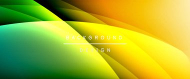 Gölgeli sıvı çizgiler ve eğimli arkaplanda ışık salla. Dinamik düz gölge çizgisi etkisi olan basit akışkan renk gradyanı soyut arkaplan