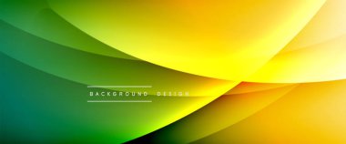 Gölgeli sıvı çizgiler ve eğimli arkaplanda ışık salla. Dinamik düz gölge çizgisi etkisi olan basit akışkan renk gradyanı soyut arkaplan