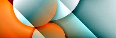 Dinamik trend geometrik soyut arka plan. Çemberler, yuvarlak şekiller üç boyutlu gölge efektleri ve sıvı eğimleri. Modern üst üste bindirme biçimleri