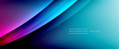 Gölgeli sıvı çizgiler ve eğimli arkaplanda ışık salla. Dinamik düz gölge çizgisi etkisi olan basit akışkan renk gradyanı soyut arkaplan