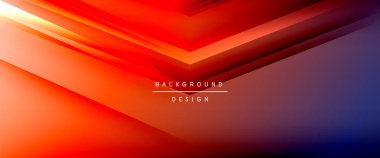 Ok çizgileri, gölgeli dijital şablon ve gradyan arka planda ışıklar. Dinamik düz çizgiler etkisi ile basit akışkan renk gradyan soyut arkaplan