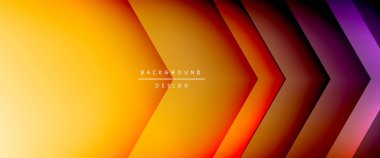 Ok çizgileri, gölgeli dijital şablon ve gradyan arka planda ışıklar. Dinamik düz çizgiler etkisi ile basit akışkan renk gradyan soyut arkaplan