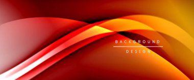 Dinamik akışkan renk gradyan soyut arkaplan ve akıcı dalga çizgileri. Vektör İllüstrasyonu