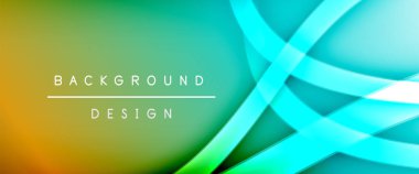 Dinamik akışkan renk gradyan soyut arkaplan ve akıcı dalga çizgileri. Vektör İllüstrasyonu