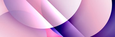 Dinamik trend geometrik soyut arka plan. Çemberler, yuvarlak şekiller üç boyutlu gölge efektleri ve sıvı eğimleri. Modern üst üste bindirme biçimleri