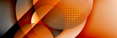 Dinamik trend geometrik soyut arka plan. Çemberler, yuvarlak şekiller üç boyutlu gölge efektleri ve sıvı eğimleri. Modern üst üste bindirme biçimleri