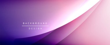 Gölgeli sıvı çizgiler ve eğimli arkaplanda ışık salla. Dinamik düz gölge çizgisi etkisi olan basit akışkan renk gradyanı soyut arkaplan