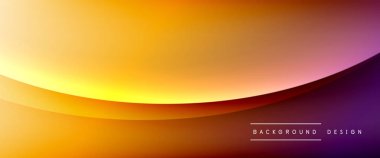 Gölgeli sıvı çizgiler ve eğimli arkaplanda ışık salla. Dinamik düz gölge çizgisi etkisi olan basit akışkan renk gradyanı soyut arkaplan