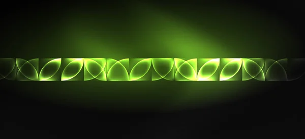 Неоновые светящиеся технологические линии, высокотехнологичный футуристический абстрактный фон. Шаблон с абстрактными формами в темном пространстве — стоковый вектор