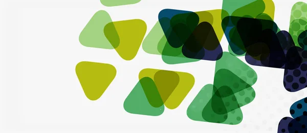 Banner com design geométrico triangular em mosaico multicolorido sobre fundo branco. Textura abstrata. Modelo de design de ilustração vetorial . — Vetor de Stock