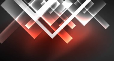 Siyah, modern şablon neon parlak renk kareler