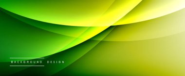 Gölgeli sıvı çizgiler ve eğimli arkaplanda ışık salla. Dinamik düz gölge çizgisi etkisi olan basit akışkan renk gradyanı soyut arkaplan