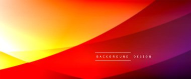 Gölgeli sıvı çizgiler ve eğimli arkaplanda ışık salla. Dinamik düz gölge çizgisi etkisi olan basit akışkan renk gradyanı soyut arkaplan