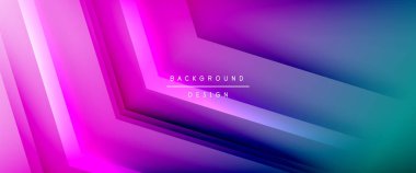 Ok çizgileri, gölgeli dijital şablon ve gradyan arka planda ışıklar. Dinamik düz çizgiler etkisi ile basit akışkan renk gradyan soyut arkaplan