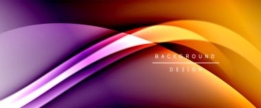 Dinamik akışkan renk gradyan soyut arkaplan ve akıcı dalga çizgileri. Vektör İllüstrasyonu