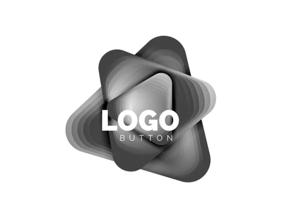 Juega, flecha o descargar icono de botón, diseño mínimo de la plantilla de logotipo de negocios. 3d geométrico negrita en estilo de relieve con efecto de pasos de mezcla de color. Ilustración vectorial para fondo de pantalla, Banner, Fondo, Tarjeta — Archivo Imágenes Vectoriales