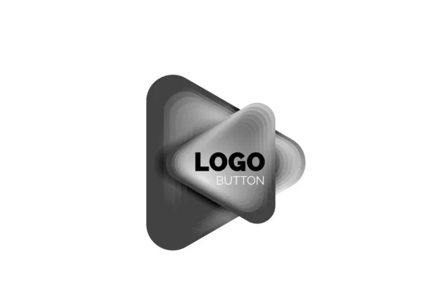 Play, Pfeil oder Download-Taste Symbol, minimales Design Business-Logo-Vorlage. 3D geometrische Fett im Relief-Stil mit Farbüberblendungseffekt. Vektor-Illustration für Tapete, Banner, Hintergrund, Karte — Stockvektor