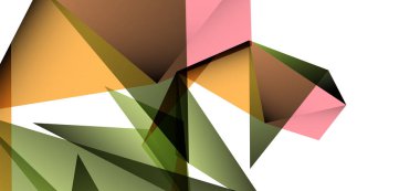 Vintage soyut üçgen mozaik kompozisyon VECTON beyaz arka plan ile şablon. Basit tasarım arka plan. Modern düz tasarım. Güzel vektör deseni.