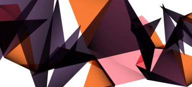 Vintage soyut üçgen mozaik kompozisyon VECTON beyaz arka plan ile şablon. Basit tasarım arka plan. Modern düz tasarım. Güzel vektör deseni.