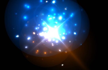 Kutlama tasarımı için soyut mavi neon yıldız arka plan. Lüks şenlikli arka plan.