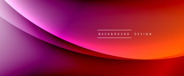 Gölgeli sıvı çizgiler ve eğimli arkaplanda ışık salla. Dinamik düz gölge çizgisi etkisi olan basit akışkan renk gradyanı soyut arkaplan