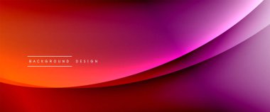 Gölgeli sıvı çizgiler ve eğimli arkaplanda ışık salla. Dinamik düz gölge çizgisi etkisi olan basit akışkan renk gradyanı soyut arkaplan