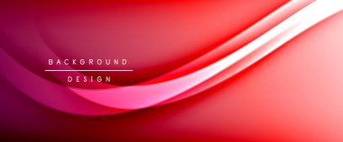 Dinamik akışkan renk gradyan soyut arkaplan ve akıcı dalga çizgileri. Vektör İllüstrasyonu